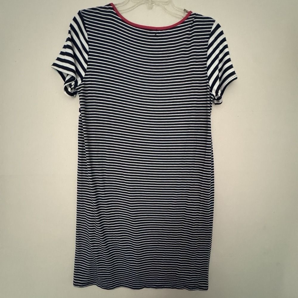 T-shirt Dress Small White Navy Short Sleeve Coastal Nautical Preppy Sporty - Picture 2 of 13